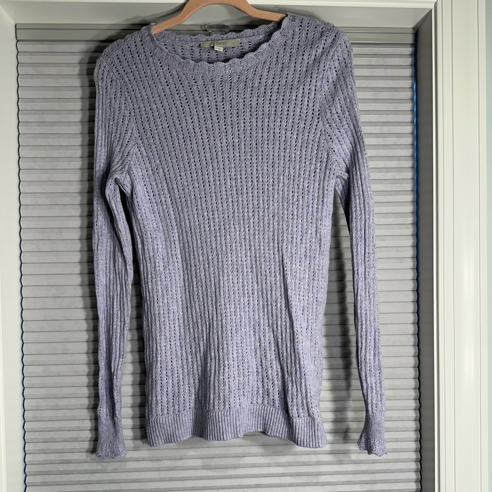 Light lavender scallop detail sweater